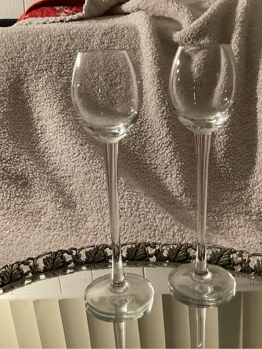 Clear Crystal Stemmed Liqueur Glasses - Set of 2